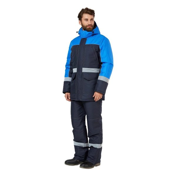 Куртка рабочая мужская зимняя "Сунтар" цвет темно-синий/василек
